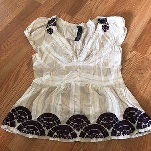 Embroidered Anthropologie Top